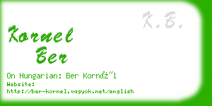 kornel ber business card